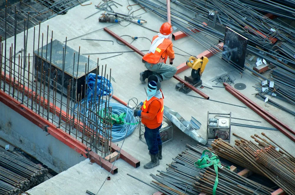 Construction team working on a residential structure